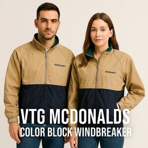 VTG McDonald's Track Jacket California Outerwear USA Made Colorblock Windbreaker